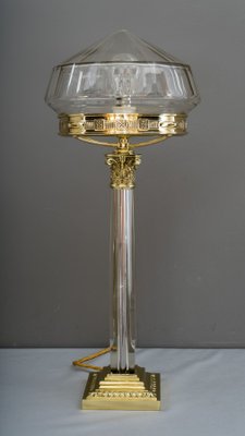 Large Jugendstil Austrian Cut Glass Table Lamp, 1900s-SPD-689725