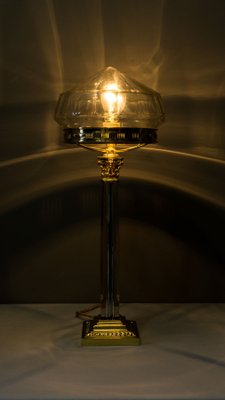 Large Jugendstil Austrian Cut Glass Table Lamp, 1900s-SPD-689725