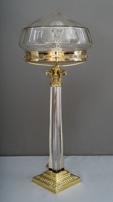 Large Jugendstil Austrian Cut Glass Table Lamp, 1900s-SPD-689725