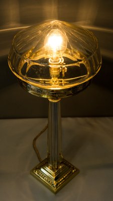 Large Jugendstil Austrian Cut Glass Table Lamp, 1900s-SPD-689725