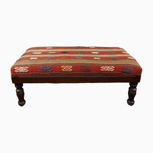 Large Kilim Upholstered Stool-HPP-1286092