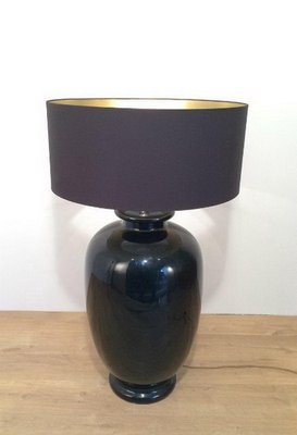 Large Lamp in Black Glazed Ceramic from Saronno, Italy, 1960s-BA-1365631