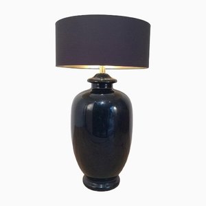 Large Lamp in Black Glazed Ceramic from Saronno, Italy, 1960s-BA-1365631