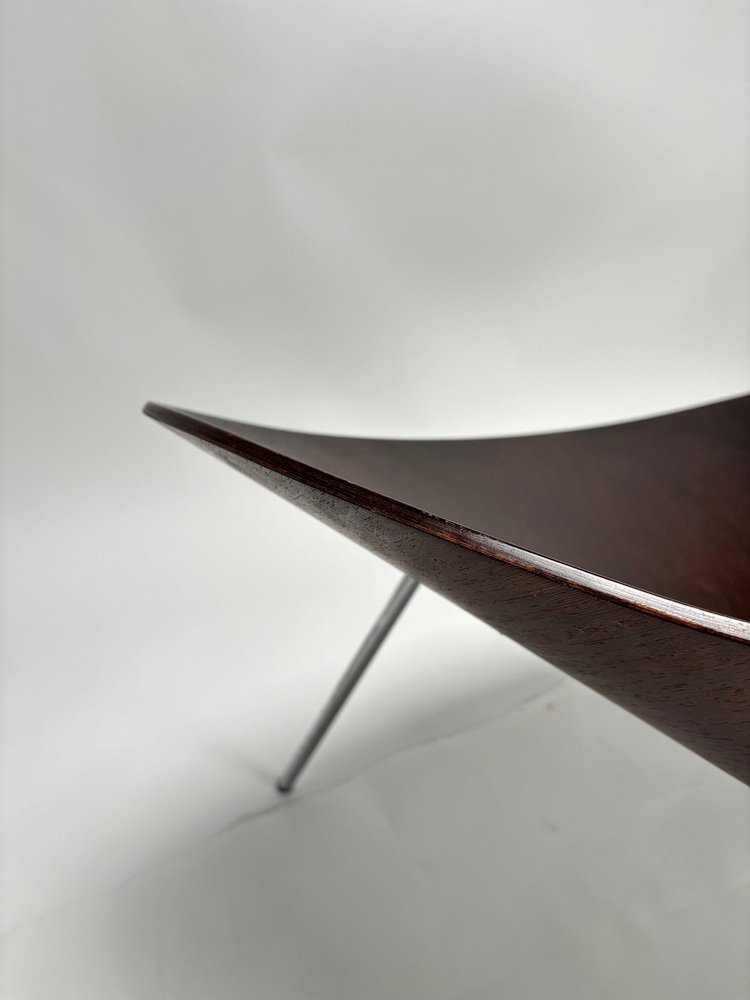 Large Largo Chair in Curved Walnut from Emmemobili, Italy, 1970s