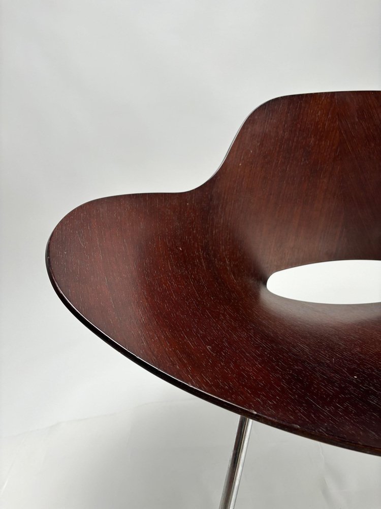 Large Largo Chair in Curved Walnut from Emmemobili, Italy, 1970s