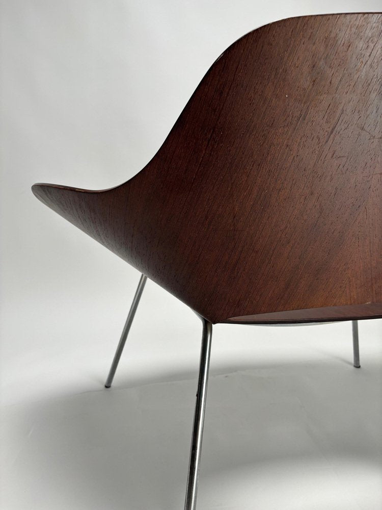 Large Largo Chair in Curved Walnut from Emmemobili, Italy, 1970s