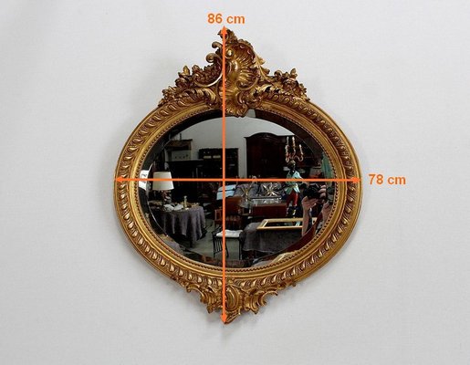 Large Late 19th Century Oval Mirror-RVK-969967