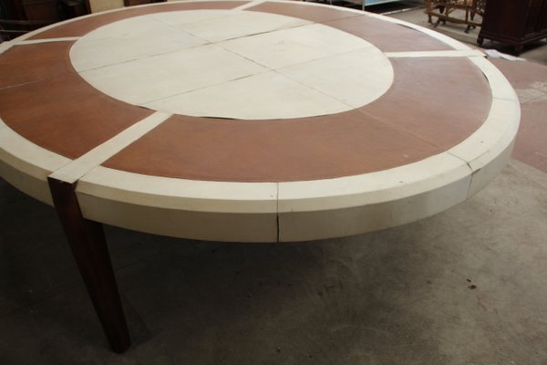 Large Leather and Parchment Conference Table, 1940s-KMQ-669940