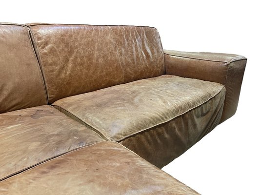 Large Leather Corner Sofa, 1980s-LA-1758369