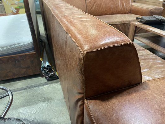 Large Leather Corner Sofa, 1980s-LA-1758369