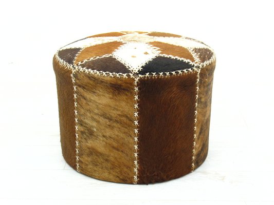 Large Leather Pouf, 1980s-WVA-1799621