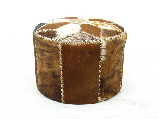 Large Leather Pouf, 1980s-WVA-1799621