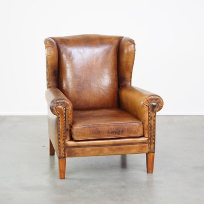 Large Leather Wingback Chair-HPP-2035265