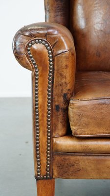 Large Leather Wingback Chair-HPP-2035265