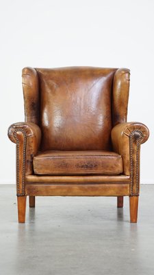 Large Leather Wingback Chair-HPP-2035265