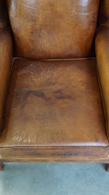 Large Leather Wingback Chair-HPP-2035265