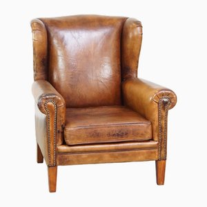 Large Leather Wingback Chair-HPP-2035265