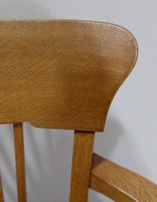 Large Light Oak Adjustable Office Armchair, 1940s-RVK-1126474