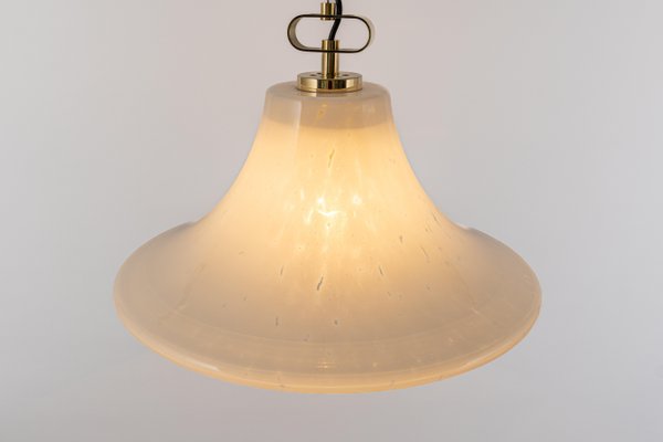 Large Limburg Brass With Opal Glass Pendant Light, Germany, 1970s-UGR-1299017