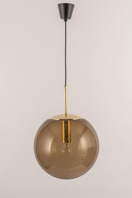 Large Limburg Brass with Smoked Glass Ball Pendant, Germany, 1970s-UGR-1294398