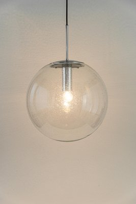 Large Limburg Chrome with Clear Glass Ball Pendant, Germany, 1970s-UGR-1085205