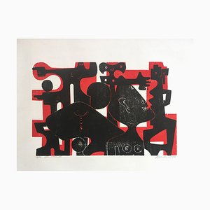 Large Linocut by Manfred Degenhardt for Manfred Degenhardt, 1974-NY-743010