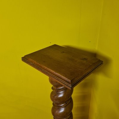 Large Louis XII French Walnut Barley Twisted Pillar, 1870s-VHW-2026718