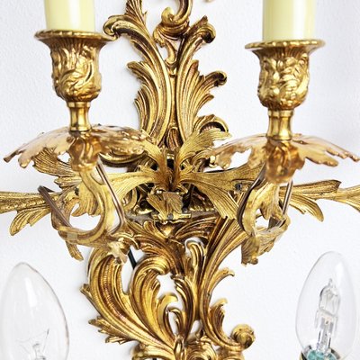 Large Louis XIV Style Brass Wall Lamp with 9 Arms-RMX-1198667