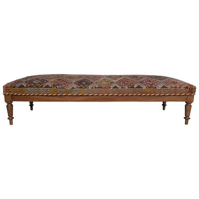 Large Louis XIV Style French Dark Oak Bench, 1920s-PSK-1002605