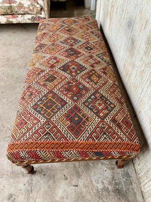 Large Louis XIV Style French Dark Oak Bench, 1920s-PSK-1002605