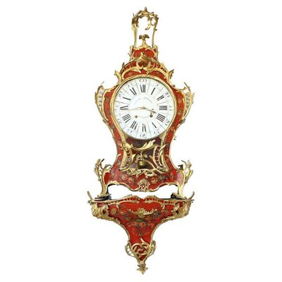 Large Louis XV Cartel Clock & Wall Console, France, 1750s, Set of 2-KMT-1396568