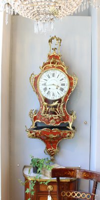 Large Louis XV Cartel Clock & Wall Console, France, 1750s, Set of 2-KMT-1396568