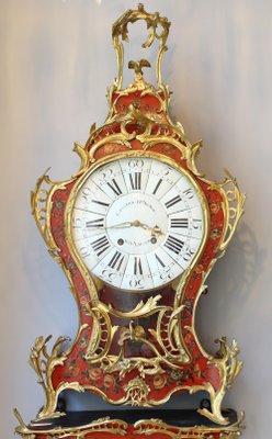 Large Louis XV Cartel Clock & Wall Console, France, 1750s, Set of 2-KMT-1396568