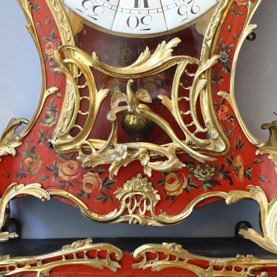 Large Louis XV Cartel Clock & Wall Console, France, 1750s, Set of 2-KMT-1396568