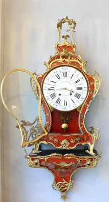 Large Louis XV Cartel Clock & Wall Console, France, 1750s, Set of 2-KMT-1396568