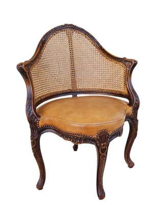 Large Louis XV Chair in Leather-AWH-1748701