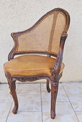 Large Louis XV Chair in Leather-AWH-1748701