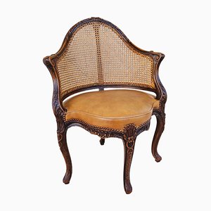 Large Louis XV Chair in Leather-AWH-1748701