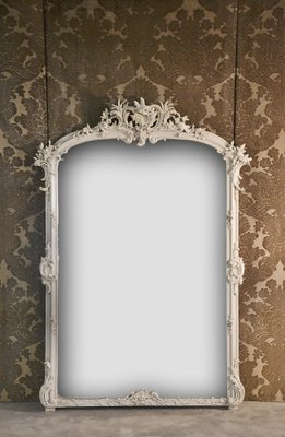 Large Louis XV Mirror in White-AXR-1725393