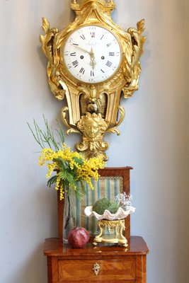 Large Louis XVI Cartel Wall Clock, Paris, 1770s-KMT-1278312