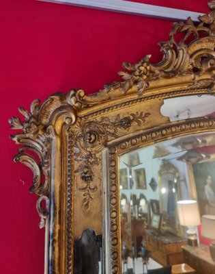 Large Louis XVI Style Mirror in Golden Wood-BSB-1416857