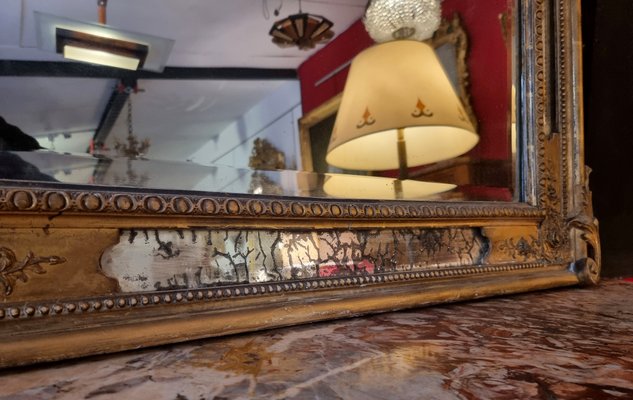 Large Louis XVI Style Mirror in Golden Wood-BSB-1416857