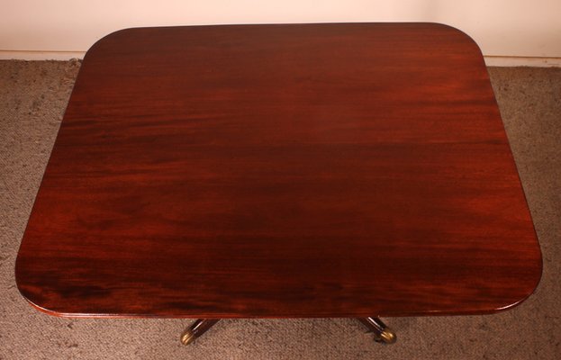 Large Mahogany Quadrip Table, 1800s-HPU-1167984