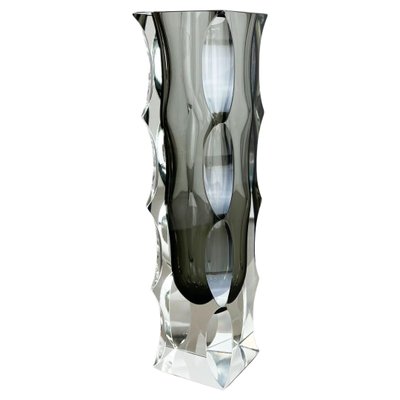 Large Mandruzzato Faceted Glass Sommerso Vase, Murano, Italy-QZ-1217704