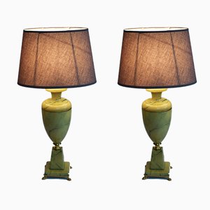 Large Marble Table Lamps, 1960s, Set of 2-VA-796330