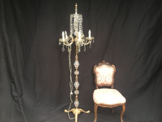 Large Maria Teresa Crystal Floor Lamp, 1950s-WQQ-689275