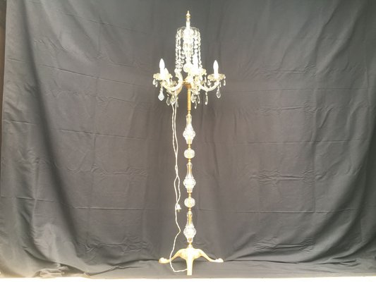 Large Maria Teresa Crystal Floor Lamp, 1950s-WQQ-689275