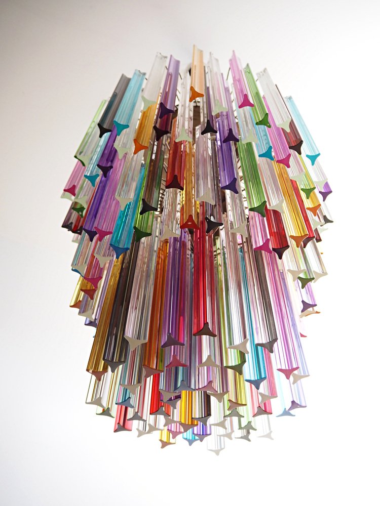 Large Mariangela Chandelier with Triedri Murano Glass Prisms, 1990s