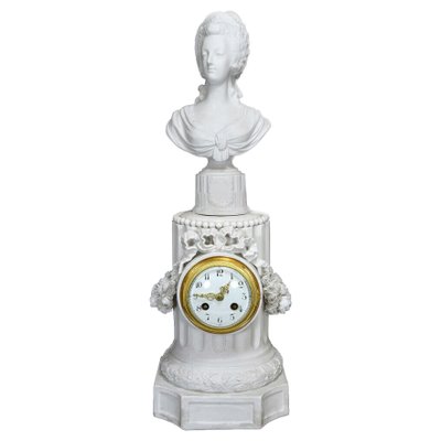 Large Marie Antoinette Biscuit Porcelain Clock-WFS-955711