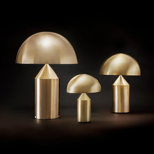 Large, Medium and Small Gold Atollo Table Lamps by Magistretti for Oluce, Set of 3